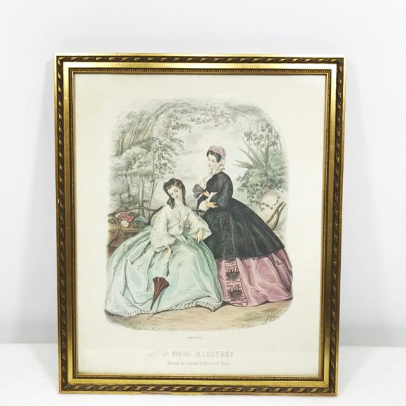 La Mode Illustree Framed Art Bureaux du Journal 56 Rue Jacob Paris 1862 - Picture 2 of 7